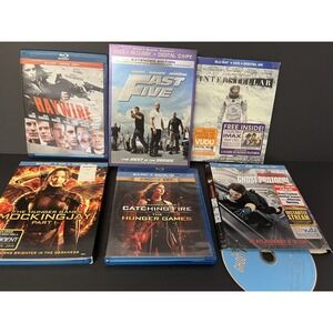 Lot of‎ 6 BLU-RAYS-2 Hunger Games, Interstellar,Haywire,Fast Five,Ghost Protocol